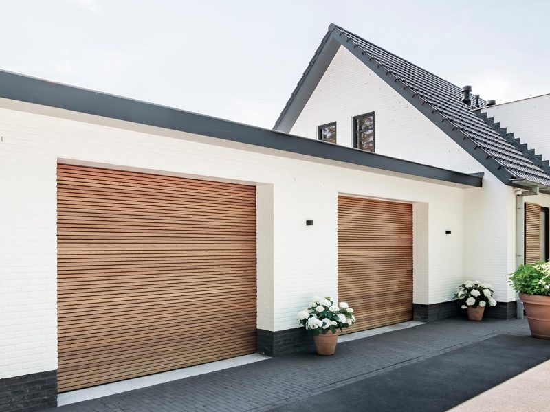 Horizontale houten sectionaaldeuren van Red Cedar